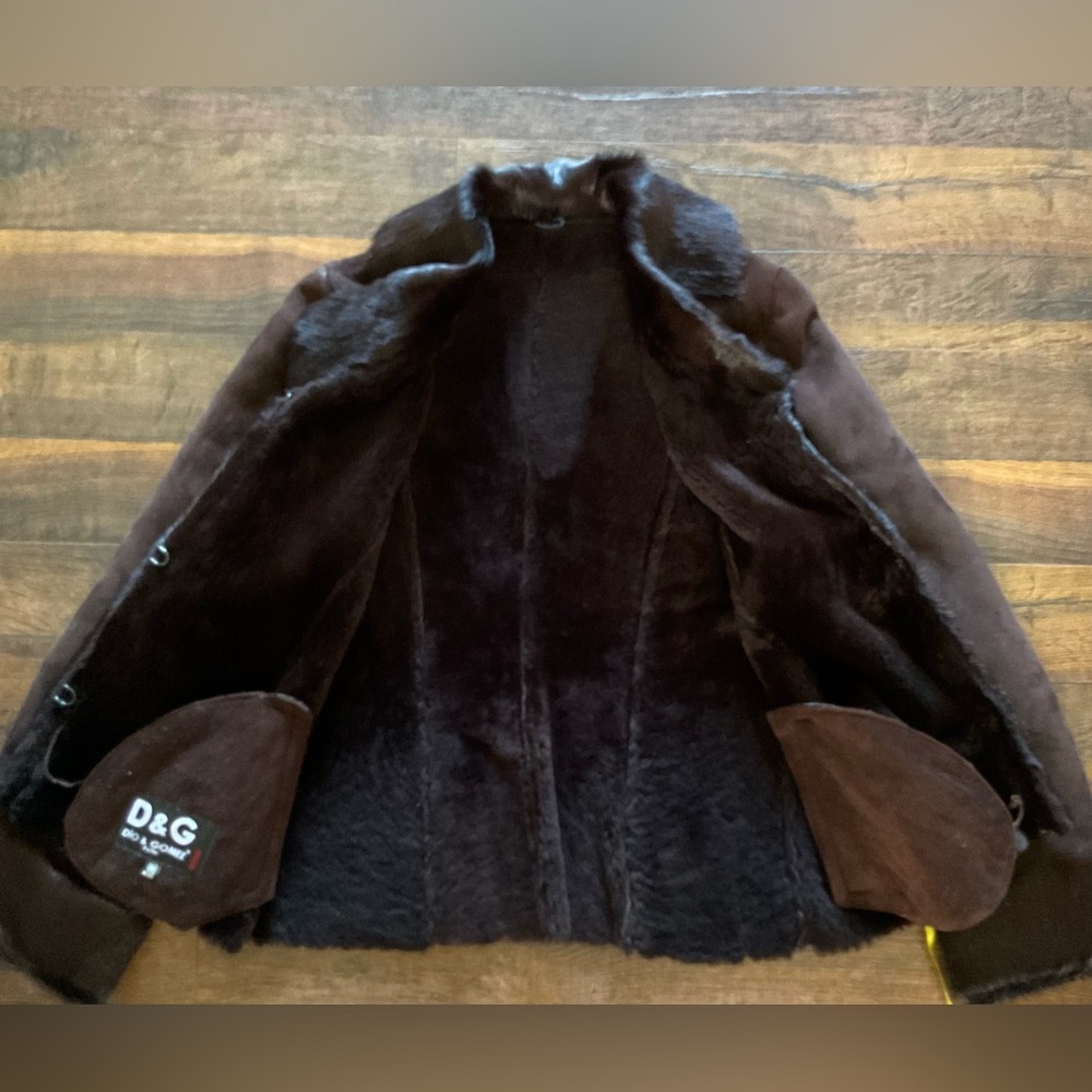 Soft Real Fur Warm Dark Chocolate Brown Embellished Shearling Jacket Med/10/12 - Picture 5 of 12